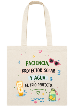 Tote bag Paciencia, Protector Solar y Agua de Skin Statements
