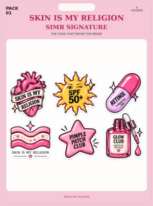 THE SKIN ICONS pack de stickers skincare