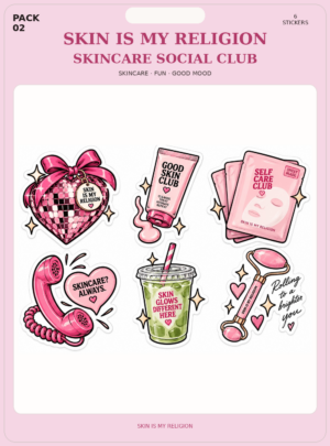 SKINCARE SOCIAL CLUB pack de 6 stickers skincare