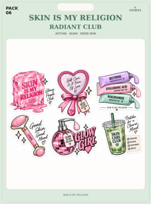 RADIANT CLUB pack de 6 stickers skincare