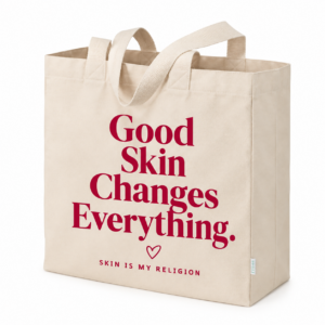 Good Skin Changes Everything Tote Bag XL de algodón reciclado