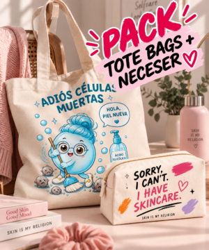 Pack tote bag Adiós Células Muertas y neceser Sorry, I Can’t. I Have Skincare