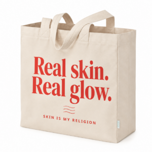 Detalle Real Skin Real Glow Tote Bag XL de algodón reciclado